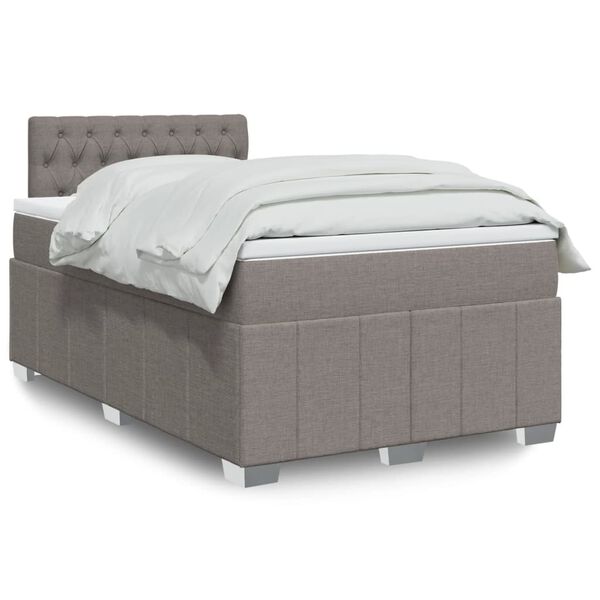 vidaXL Boxspring posteľ s matracom sivohned&aacute; 120x190 cm l&aacute;tka