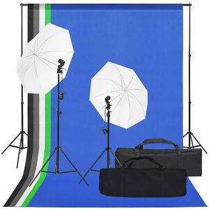 vidaXL Fotografick&eacute; vybavenie s osvetlen&iacute;m a pozad&iacute;m
