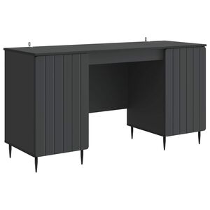 vidaXL St&ocirc;l s poličkou Čierna 142,5 x 50 x 75 cm Kompozitn&eacute; drevo
