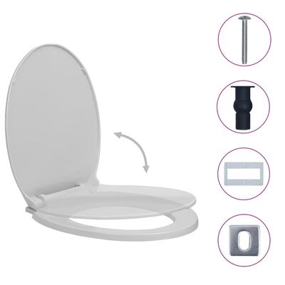 vidaXL WC sedadlo, pomalé sklápanie, rýchloupínacie, svetlosivé,oválne