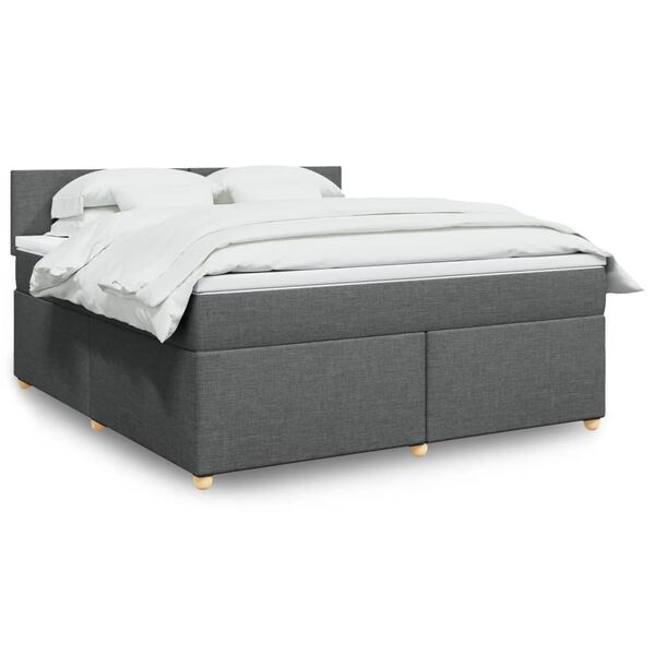 vidaXL Boxspring posteľ s matracom tmavosiv&aacute; 180x200 cm l&aacute;tka