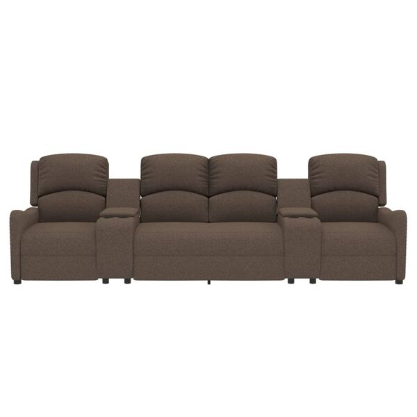 vidaXL 4-miestne sklápacie masážne kreslo+držiaky na poháre, sivohnedé