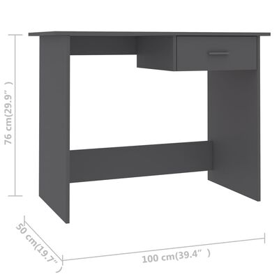 vidaXL Stôl sivý 100x50x76 cm drevotrieska