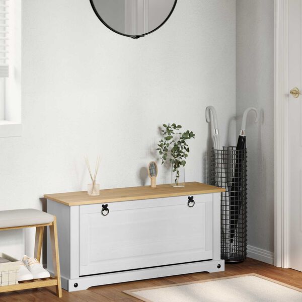 vidaXL Skriňa na top&aacute;nky s poličkou Corona Biela 99 x 32 x 49 cm