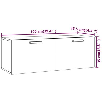 vidaXL Nástenná skrinka, biela 100x36,5x35 cm, kompozitné drevo