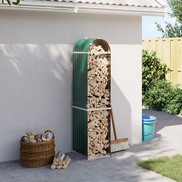 vidaXL Držiak na polen&aacute; zelen&yacute; 40x45x170 cm pozinkovan&aacute; oceľ