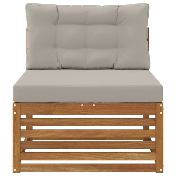 vidaXL Outdoor stredn&aacute; pohovka Pevn&eacute; ak&aacute;ciov&eacute; drevo Pr&iacute;rodn&aacute;