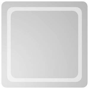 vidaXL Zrkadlo do k&uacute;peľne s LED Priehľadn&aacute; 60 x 60 cm tvrden&eacute; sklo