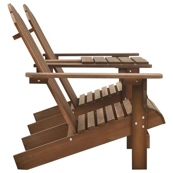 vidaXL Záhradné stoličky Adirondack+stolík, jedľový masív, hnedé