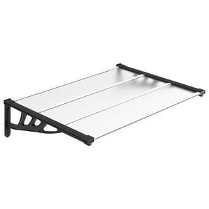 vidaXL Vchodov&aacute; strie&scaron;ka čierna a priehľadn&aacute; 122x90cm polykarbon&aacute;t