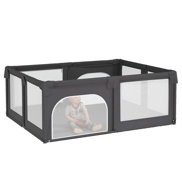 vidaXL Detsk&aacute; ohr&aacute;dka s 2 dvierkami tmavosiv&aacute; oxfordsk&aacute; l&aacute;tka