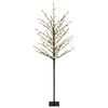 vidaXL LED vianočn&yacute; stromček Čierna 18 x 18 x 150 cm Oceľ 185 LED