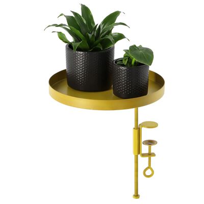 Esschert Design Podnos na rastliny so svorkou okrúhly zlatý L