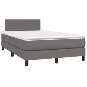 vidaXL Boxspring posteľ s matracom siv&aacute; 120x190 cm umel&aacute; koža
