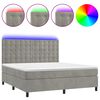 vidaXL Posteľ boxsping s matracom a LED bledosiv&aacute; 180x200 cm zamat