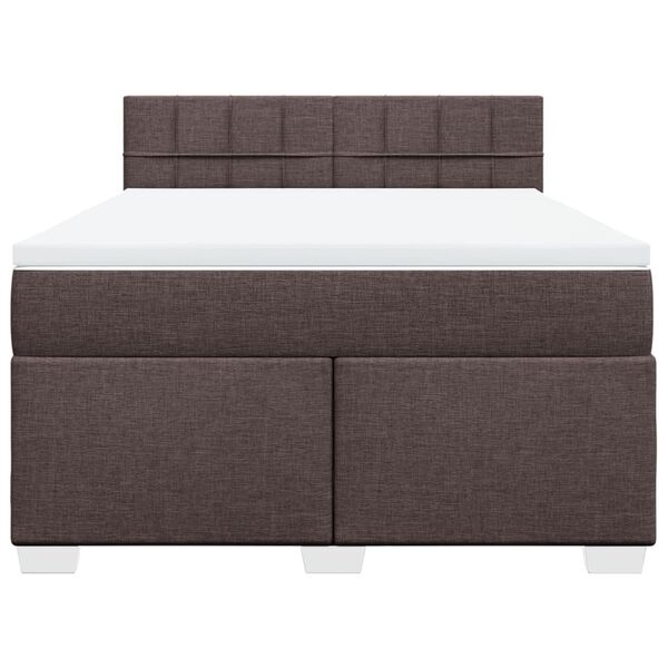vidaXL Boxspring posteľ s matracom tmavohned&aacute; 140x190 cm l&aacute;tka
