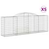 vidaXL Obl&uacute;kov&eacute; gabi&oacute;nov&eacute; ko&scaron;e 5ks 300x50x100/120cm pozinkov. železo