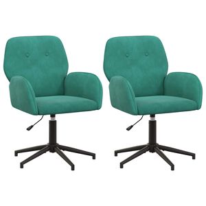 vidaXL Ot&aacute;čacie stoličky k stolu 2 ks 54 x 55 x 90 cm Tyrkysov&aacute; Zamat