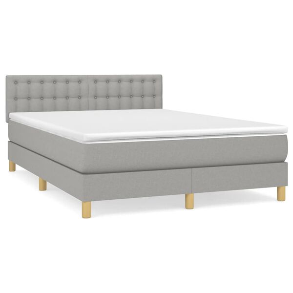 vidaXL Boxspring posteľ s matracom bledosiv&yacute; 140x190 cm l&aacute;tka