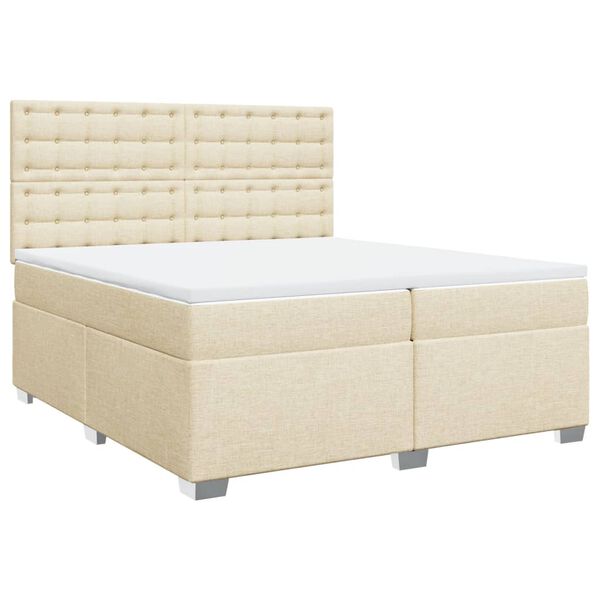 vidaXL Boxspring posteľ s matracom kr&eacute;mov&aacute; 200x200 cm l&aacute;tka