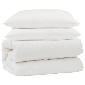 vidaXL Sada prikr&yacute;vok s vank&uacute;&scaron;om 3 pcs Biela Mikrof&aacute;za a perie