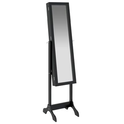 vidaXL Voľne stojace zrkadlo, čierne 34x37x146 cm