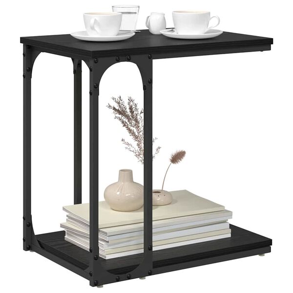 vidaXL Bočn&yacute; st&ocirc;l Čierny dub 50 x 35 x 52 cm Kompozitn&eacute; drevo