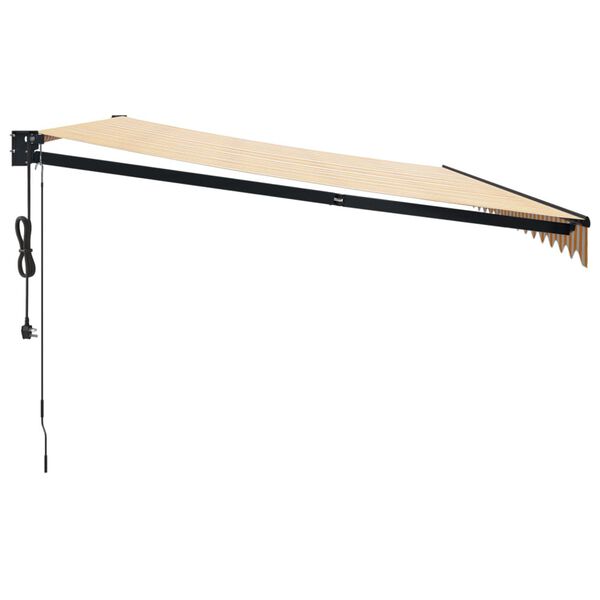 vidaXL Automatická zaťahovacia markíza, žltá a biela 5x3 m