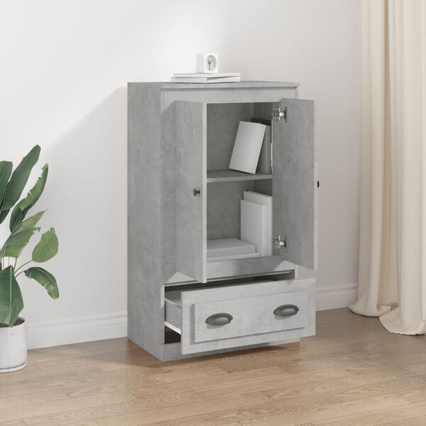 vidaXL Vysok&aacute; skrinka bet&oacute;nov&aacute; siv&aacute; 60x35,5x103,5 cm kompozitn&eacute; drevo