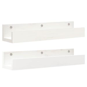 vidaXL N&aacute;stenn&eacute; skrinky 2 ks biele 50x12x9 cm mas&iacute;vna borovica