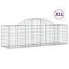 vidaXL Obl&uacute;kov&yacute; gabionov&yacute; k&ocirc;&scaron; 11 ks 200x50x60/80 cm pozinkovan&eacute; železo