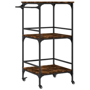 vidaXL Kuchynsk&yacute; voz&iacute;k dymov&yacute; dub 60,5x50x105 cm kompozitn&eacute; drevo