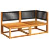 vidaXL Záhradná pohovka s vankúšmi, 2-miestna, drevo, akácia a ratan