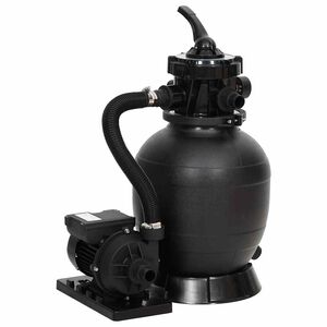 vidaXL Baz&eacute;nov&yacute; pieskov&yacute; filter so 6 polohov&yacute;m ventilom čierny