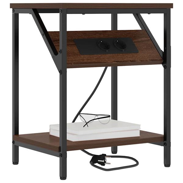 vidaXL Nočn&yacute; stol&iacute;k Hned&yacute; dub 38 x 30 x 48 cm Kompozitn&eacute; drevo