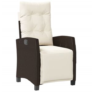 vidaXL Skl&aacute;pacie z&aacute;hradn&eacute; kreslo s podnožkou hned&eacute; polyratan