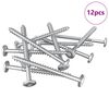 vidaXL Drevo skrutky 12 pcs Strieborn&aacute; M6 x 70 mm Oceľ