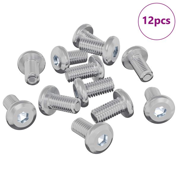 vidaXL Z&aacute;mkov&aacute; skrutka Jednofarebn&yacute; 12 pcs Strieborn&aacute; M6 x 12 mm Oceľ