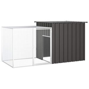 vidaXL Klietka pre kurčat&aacute; antracitov&aacute; 200x91x100 cm pozinkovan&aacute; oceľ