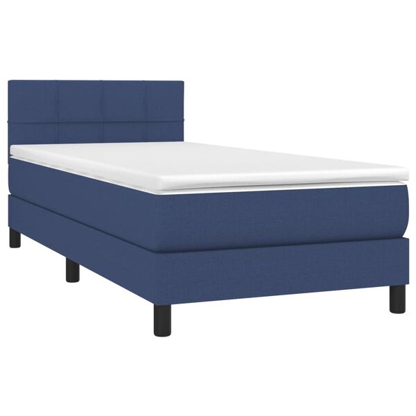 vidaXL Boxspring posteľ s matracom modr&aacute; 100x200 cm l&aacute;tka