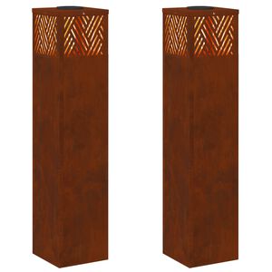 vidaXL Sol&aacute;rne LED svetlo na chodn&iacute;k 2 ks Tepl&aacute; biela 18 x 18 x 80 cm