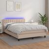 vidaXL Boxspring posteľ matrac a LED kapuč&iacute;nov&aacute; 140x200 cm umel&aacute; koža