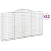 vidaXL Obl&uacute;kov&yacute; gabi&oacute;nov&yacute; k&ocirc;&scaron; 12ks 300x30x160/180cm pozinkovan&eacute; železo