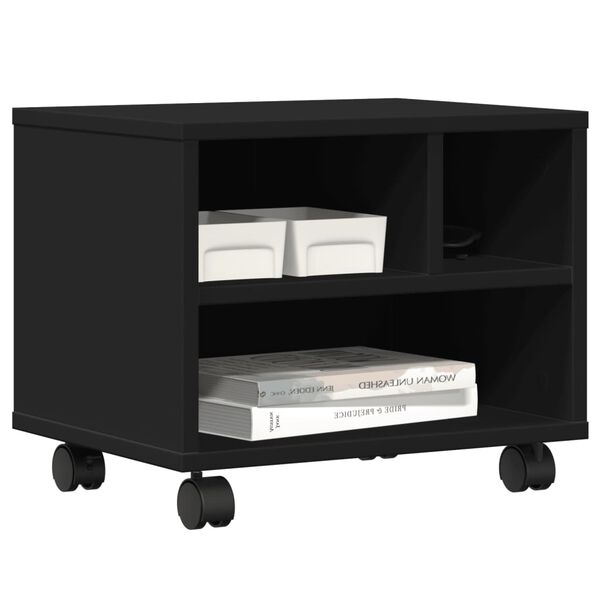 vidaXL Stojan na tlačiareň s kolieskami čierny 41x32x34,5 cm