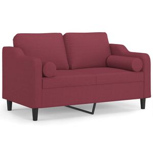 vidaXL 2-miestna pohovka s vank&uacute;&scaron;mi v&iacute;novočerven&aacute; 120 cm l&aacute;tka