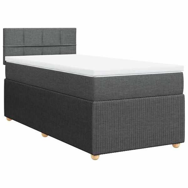 vidaXL Boxspring posteľ s matracom tmavosiv&aacute; 90x190 cm l&aacute;tka