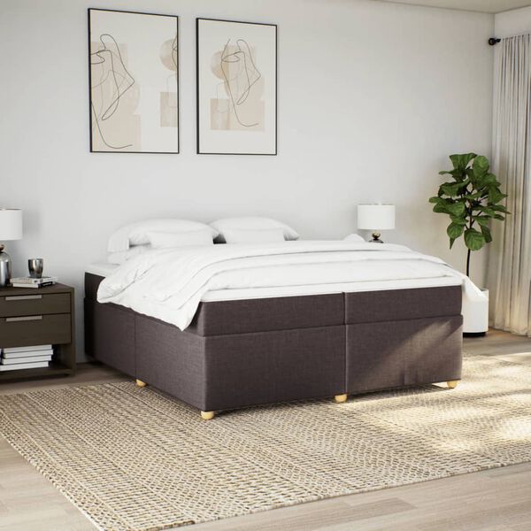 vidaXL Boxspring posteľ s matracom tmavohned&aacute; 200x200 cm l&aacute;tka