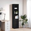 vidaXL Highboard Black Oak 37,5x35x180 cm Engineered Wood