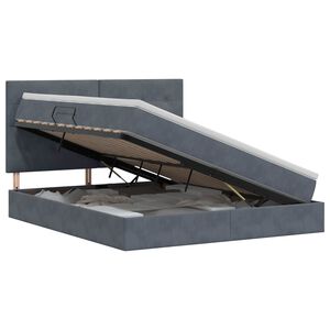 vidaXL Postel s &uacute;ložn&yacute;m prostorem a matrac&iacute; Tmavosiv&aacute; 140 x 200 cm
