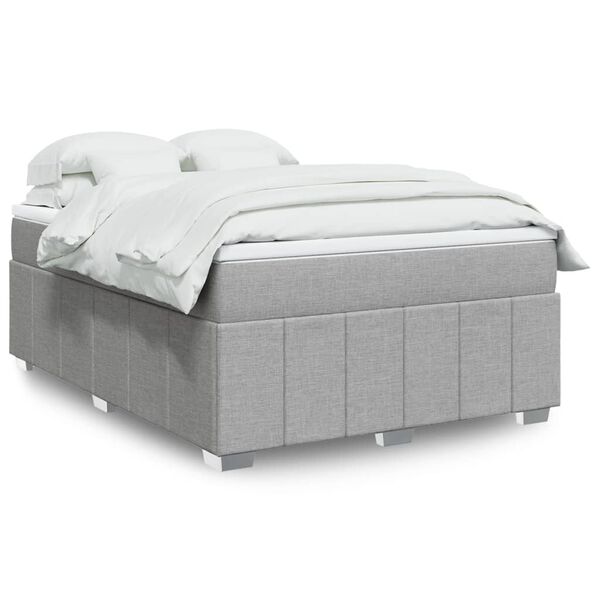 vidaXL Boxspring posteľ s matracom bledosiv&yacute; 140x190 cm l&aacute;tka